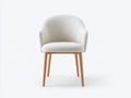 Silla de comedor tapizada 58×60×84 cm - beige y marrón - estilo nórdico