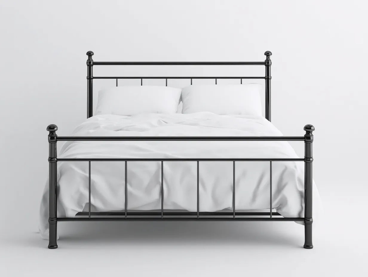 Cama dormitorio 200×160×100 cm – metal negro – estilo clásico para dormitorio