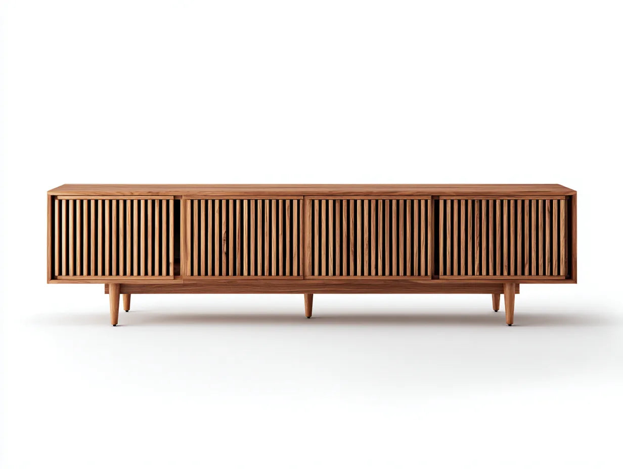 Mueble para TV 220×40×55 cm – madera marrón – diseño moderno para sala de estar