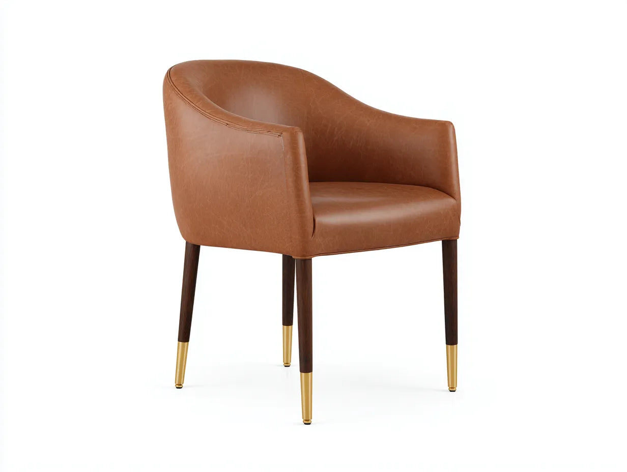 Silla de comedor 58x62x80 cm – marrón claro – estilo contemporáneo para sala de estar