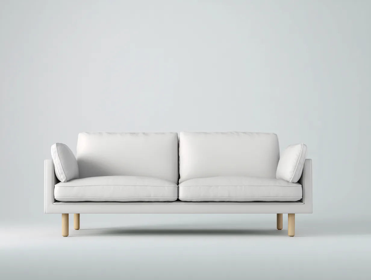 Sofá de 2 plazas 190×90×82 cm – tejido gris – diseño minimalista para sala de estar