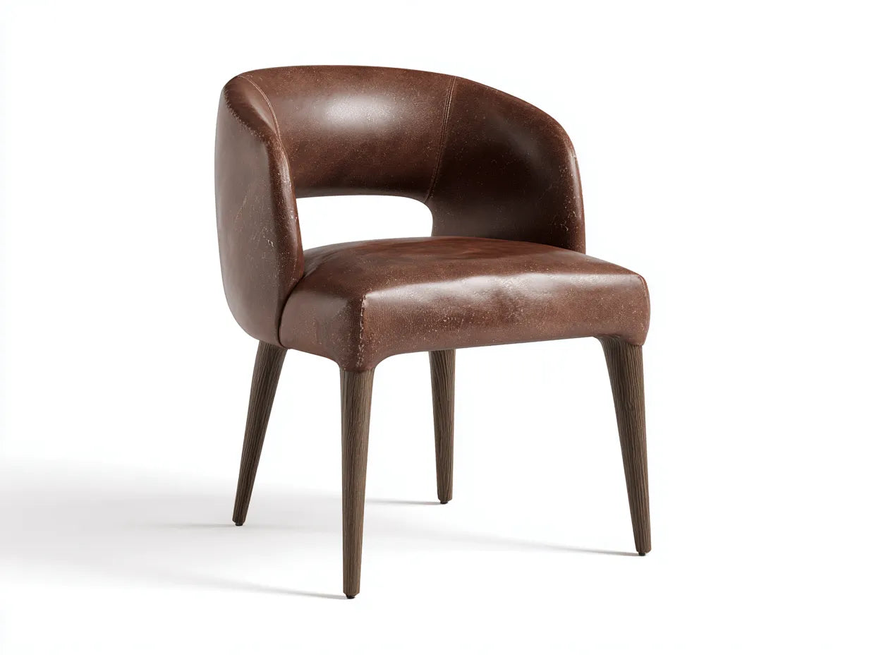 Silla de comedor 60×60×80 cm – piel marrón – diseño moderno para sala de estar