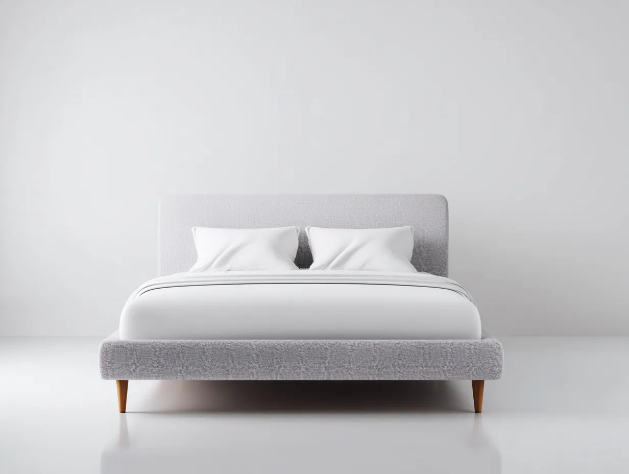 Cama tapizada 200x160x105 cm – gris claro – estilo moderno para dormitorio