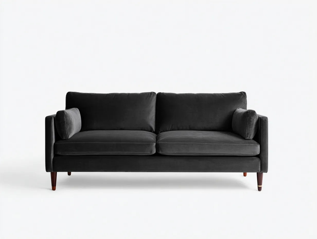 Sofá de 2 plazas 180×85×80 cm – piel blanca – diseño moderno para sala de estar