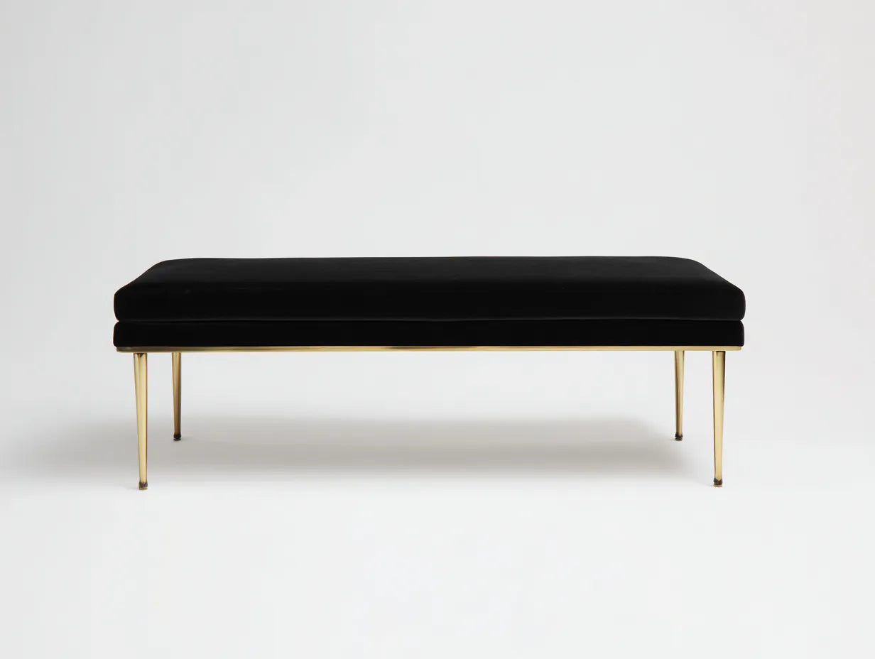 Banco de dormitorio 120x40x45 cm – negro – estilo moderno con tapizado elegante