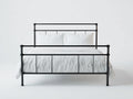 Cama doble metálica 208×158×112 cm - negro - dormitorio de estilo clásico