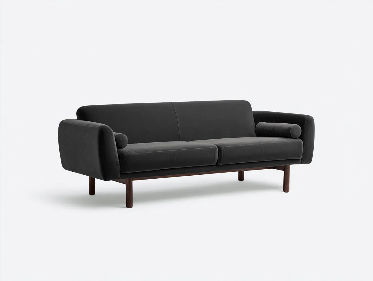 Sofá de 2 plazas tapizado 180×85×85 cm – naranja – estilo moderno para salón
