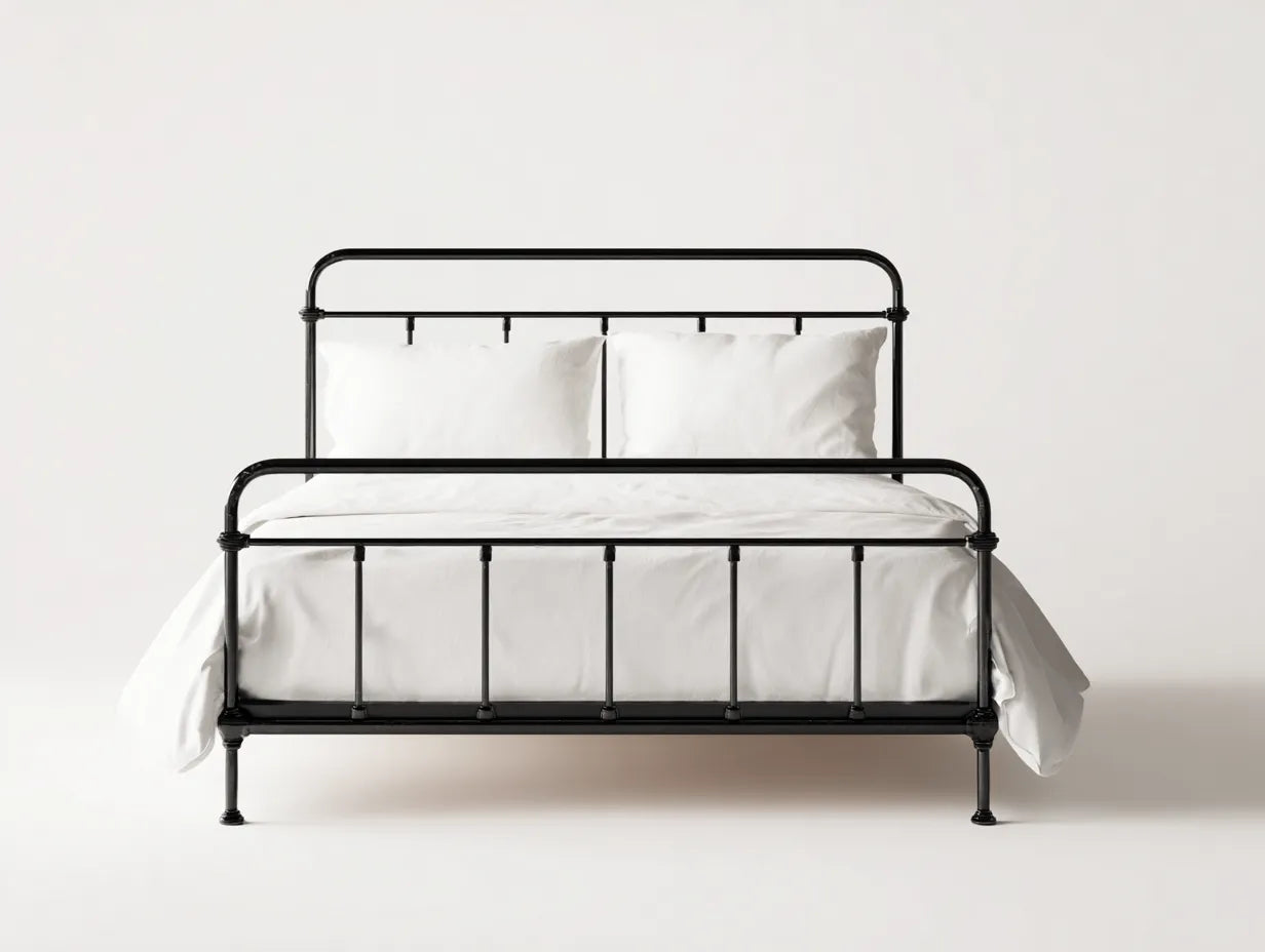 Cama de metal 200x160x100 cm – negro – estilo industrial para dormitorio