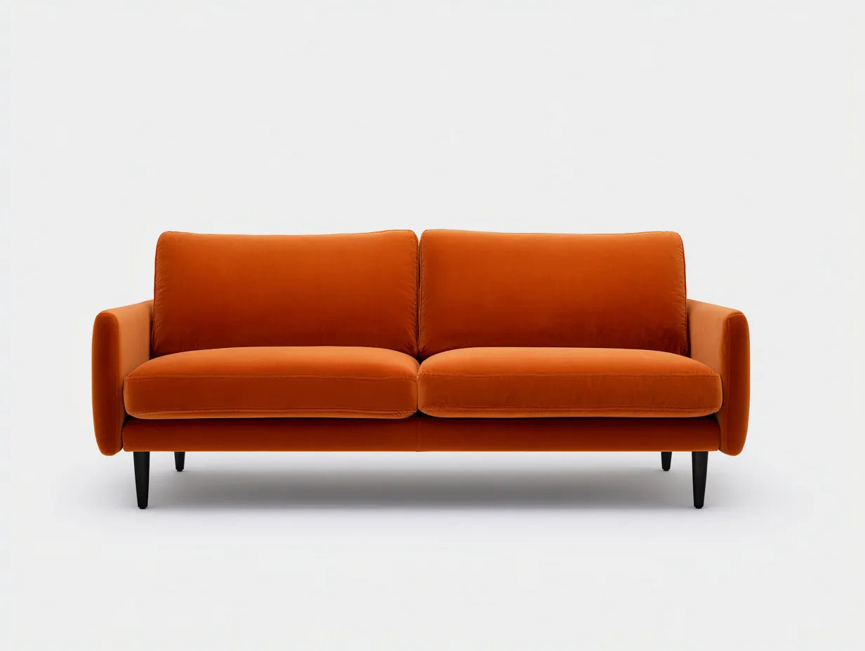 Sofá de 2 plazas tapizado 190×88×82 cm - gris oscuro y marrón - estilo moderno