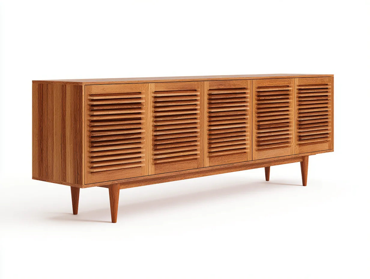 Mueble para TV 220×40×55 cm – madera marrón – estilo retro moderno para sala de estar