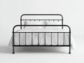 Cama doble metálica 200×160×100 cm – negra – diseño contemporáneo industrial