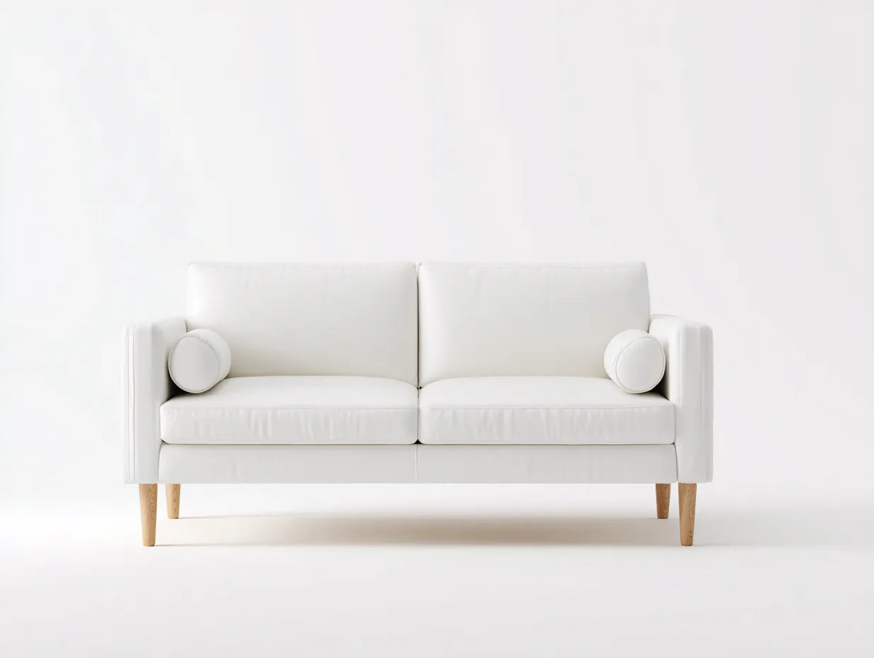 Sofá de 2 plazas 185x88x84 cm – blanco – diseño nórdico para sala de estar