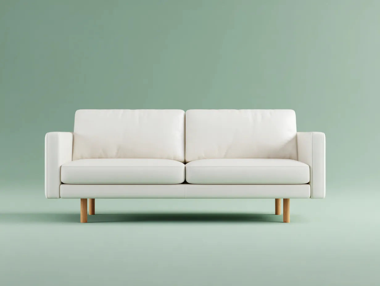 Sofá de 2 plazas 185x88x84 cm – blanco – diseño nórdico para sala de estar